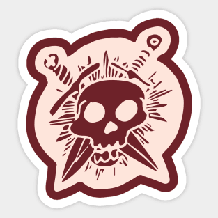 Skull & Crossed Daggers (Light) Sticker